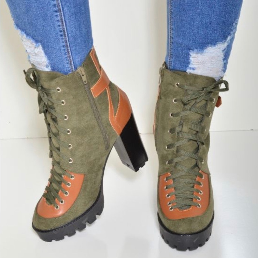 Chunky heel booties